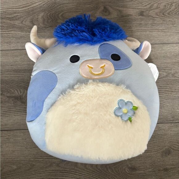 Squishmallowa Bermayeh Blue and Cream Plush Cow - Picture 1 of 3